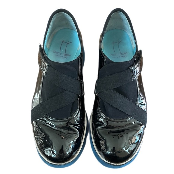 Thierry Rabotin Made in Italy Lena Black Patent Leather with Velcro Strap Size 6 - Picture 3 of 7